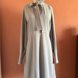 See by Chloe airy grey long sleeve dress with bow detail and long sleeves 🩶